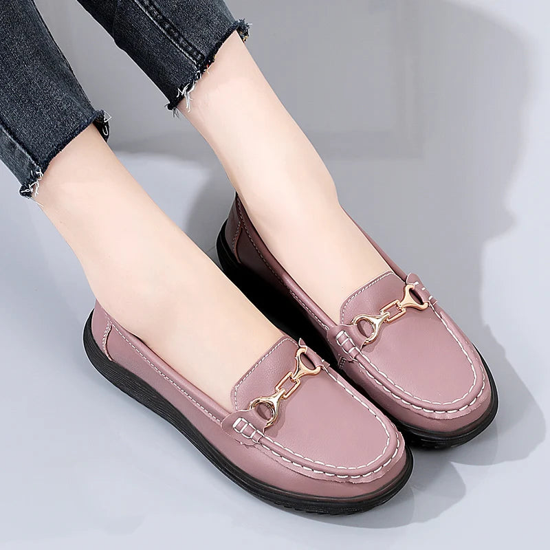 Summer Ladies Loafers Leather Women's Casual Shoes